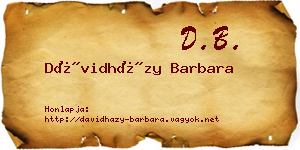 Dávidházy Barbara névjegykártya