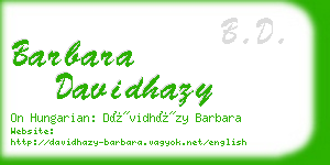 barbara davidhazy business card